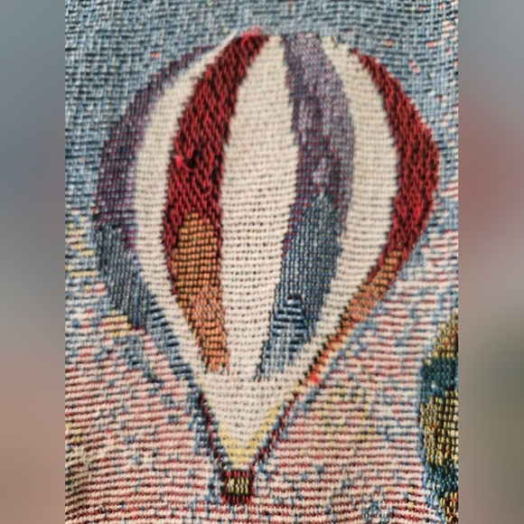 Vintage Sugar Street Weavers Hot Air Balloon Woven Tapestry Jacket size OSFM - Picture 9 of 10